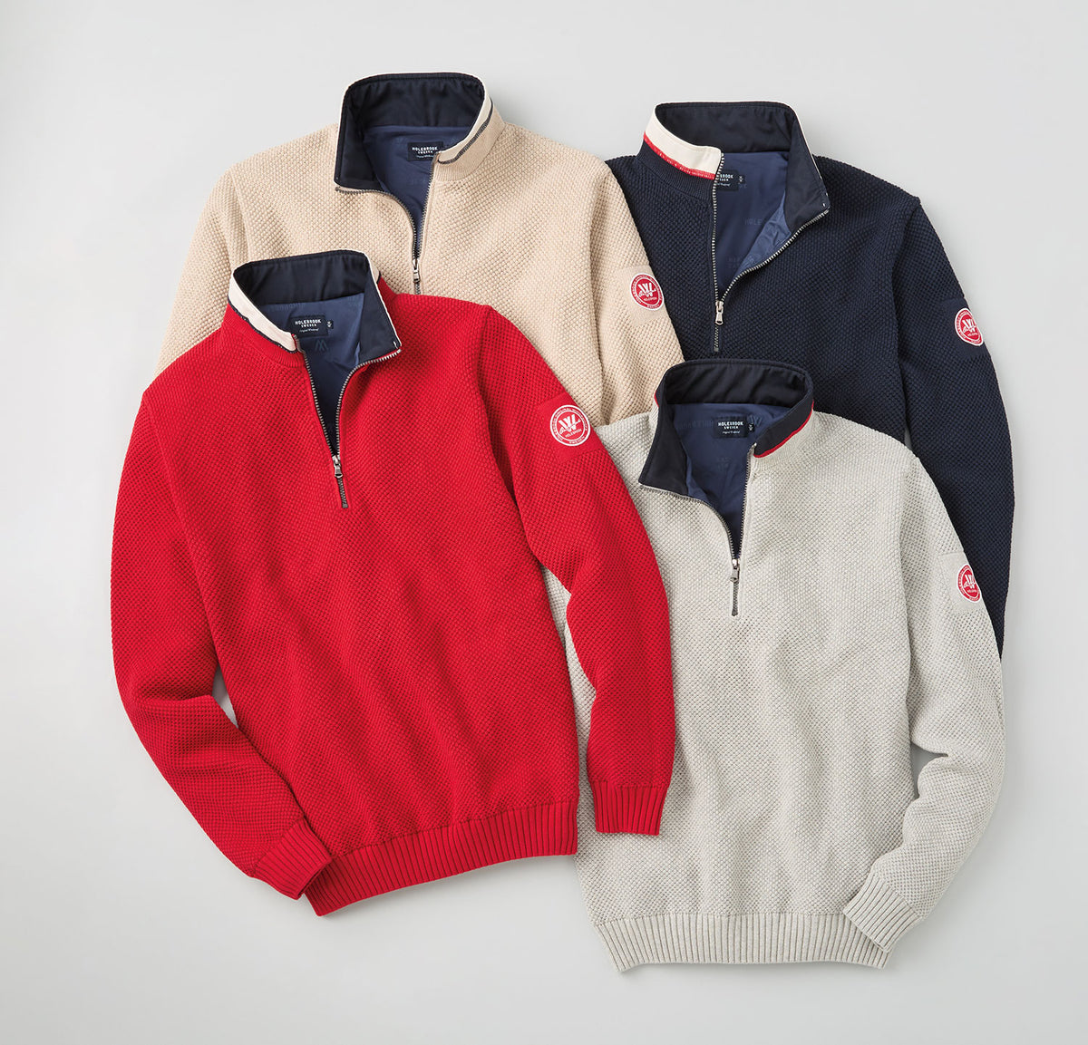 Classic Windproof Cotton Quarter-Zip Sweater