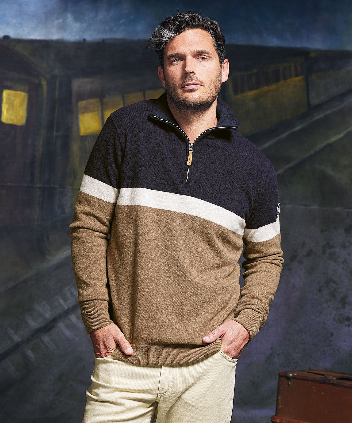 Stellan Windproof Wool Quarter-Zip Sweater – Williams & Kent