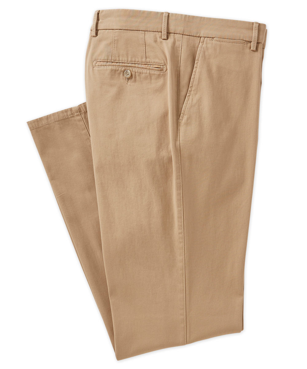 Pima Stretch Twill Flat-Front Trouser
