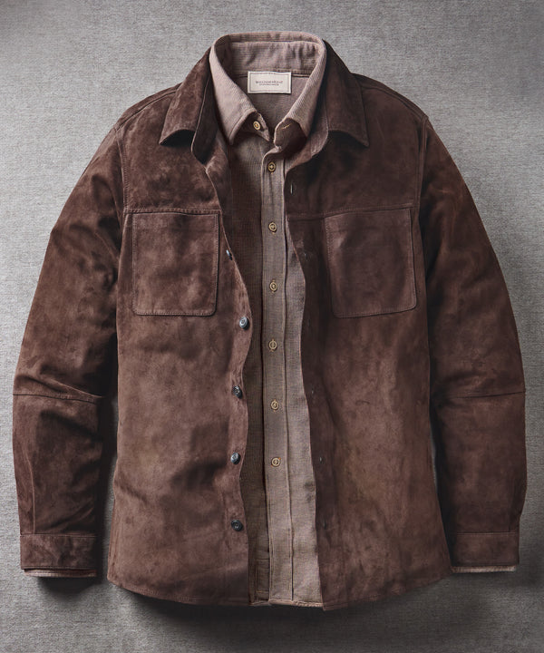 Goat Suede Shirt Jacket - Brown - Williams & Kent