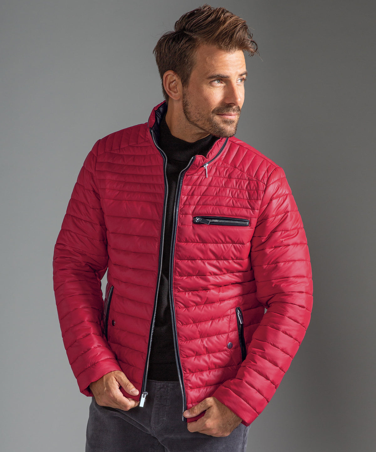 Leather-Trimmed Quilted Jogger Jacket