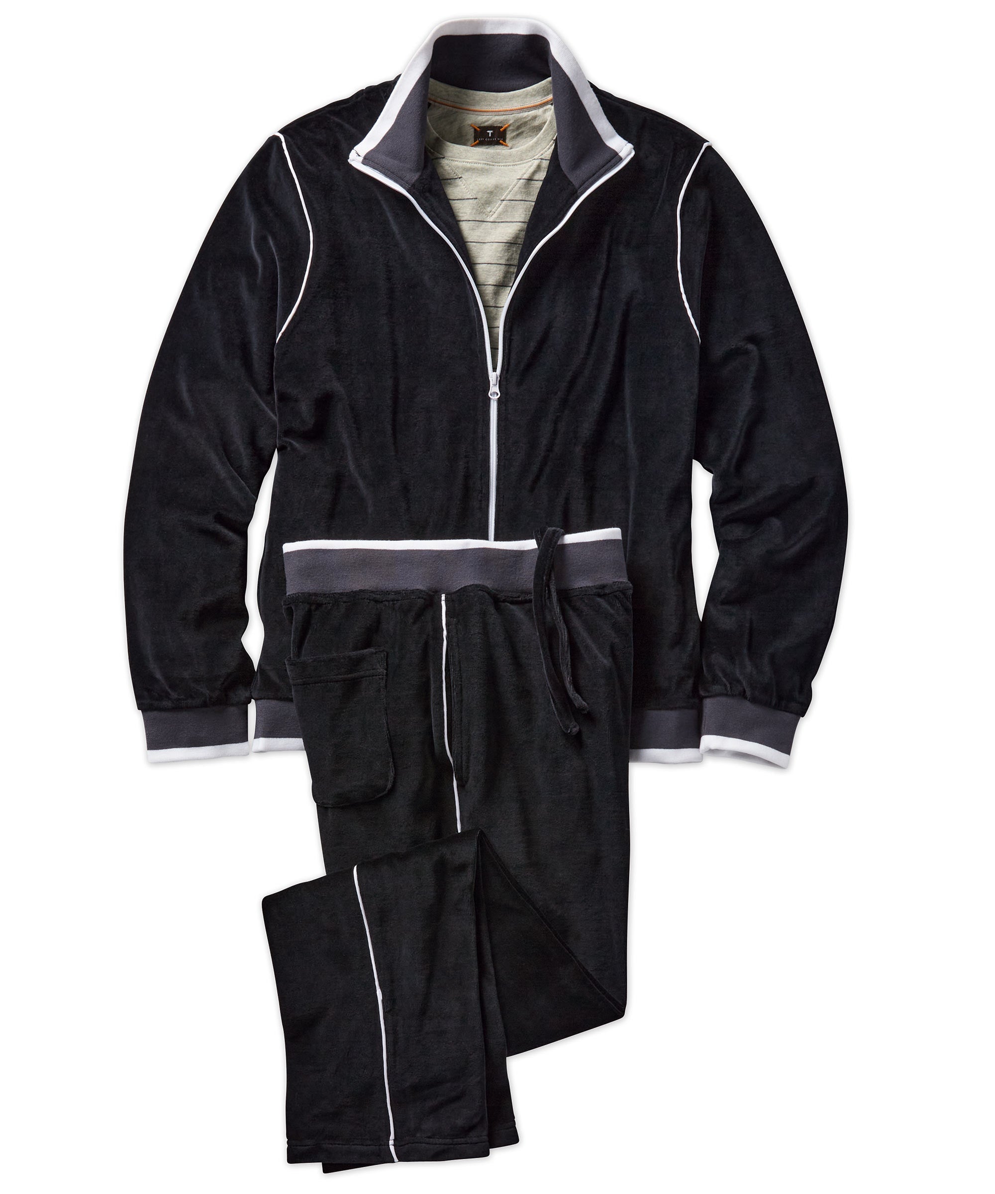 トップス BREATH LOGO VELOUR SET UP Color Block Zip Velour Lounge Set – Williams & Kent