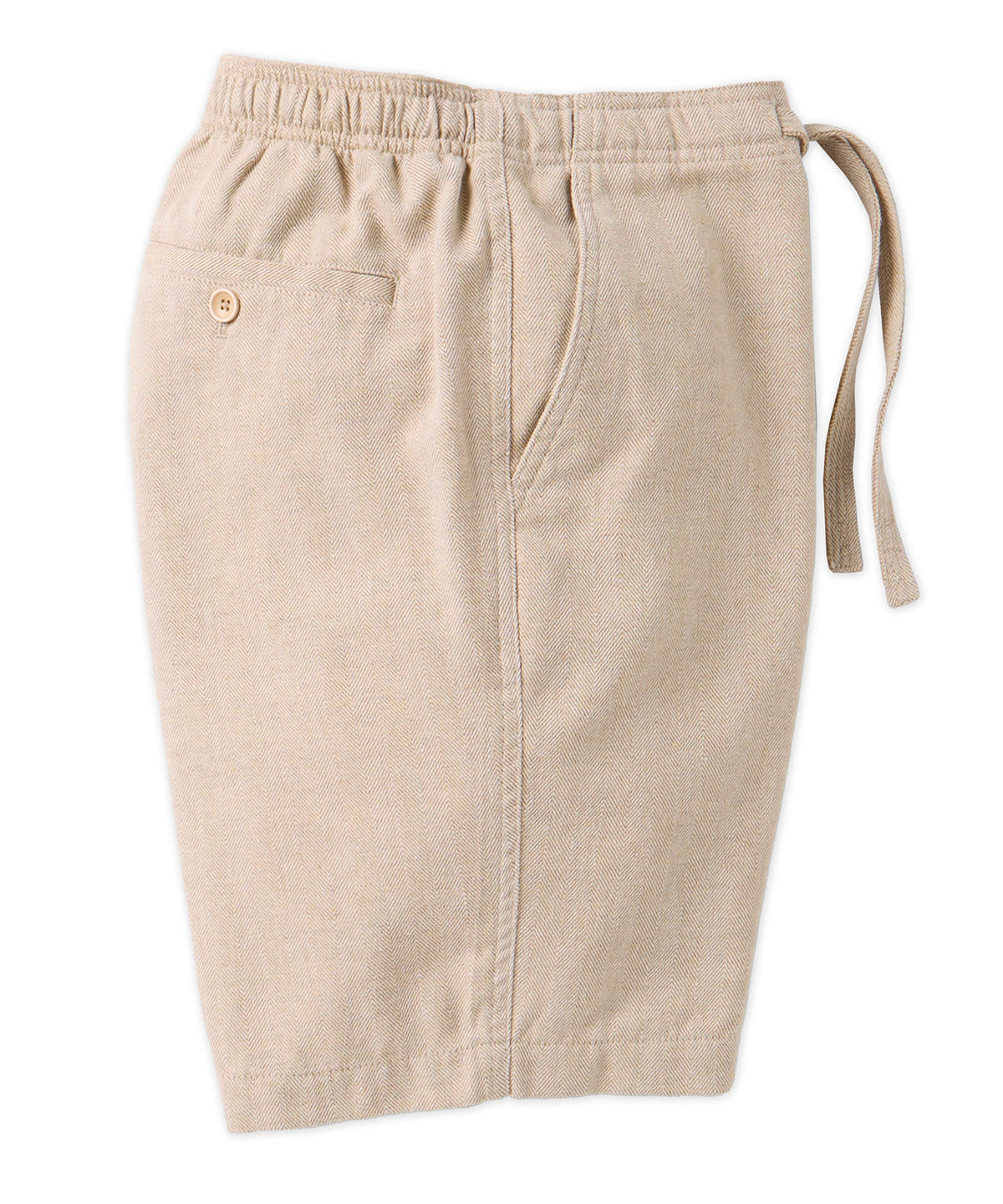 Cotton-Blend Herringbone Drawstring Shorts
