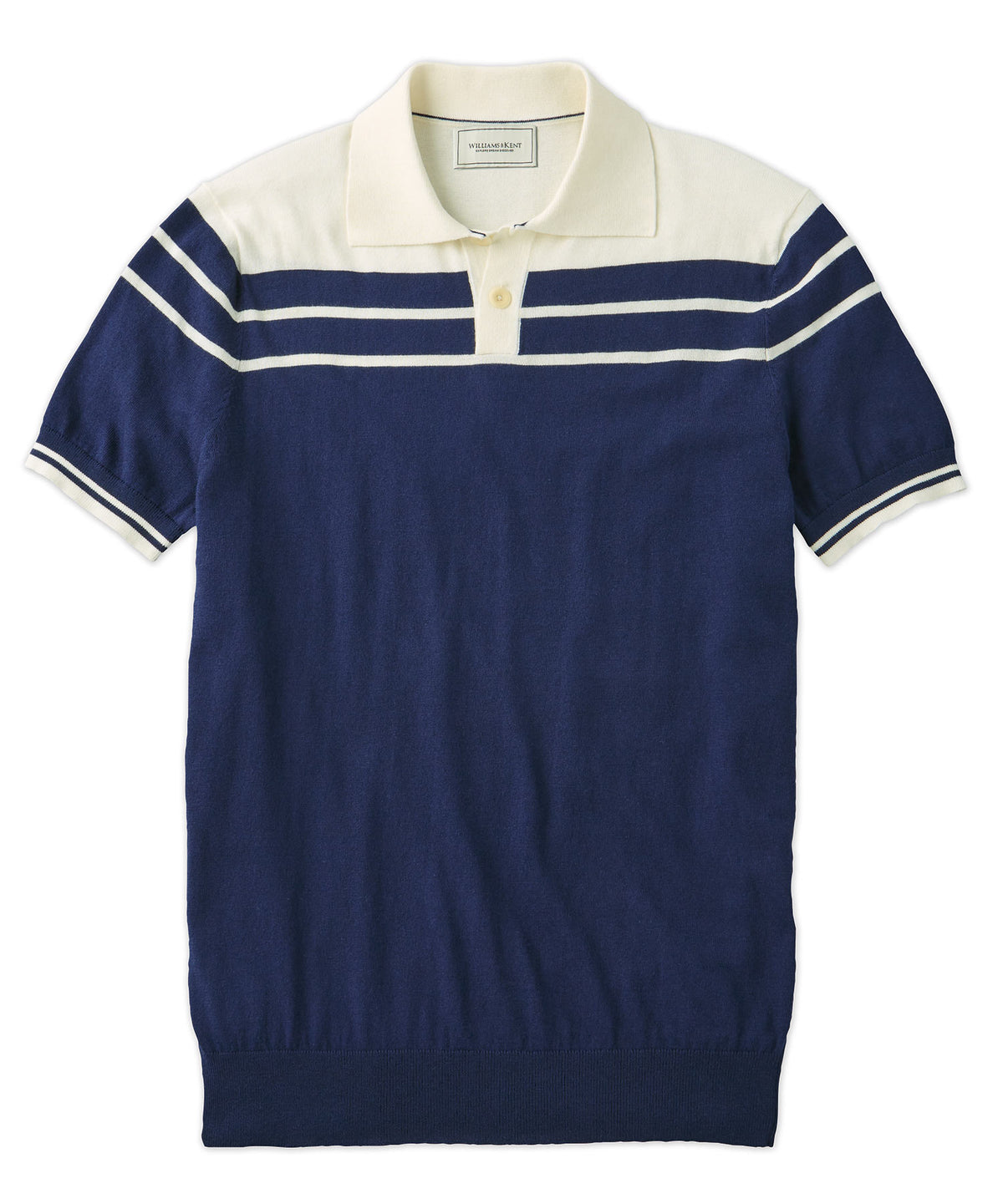 Color Block Yoke/Stripe Polo Shirt