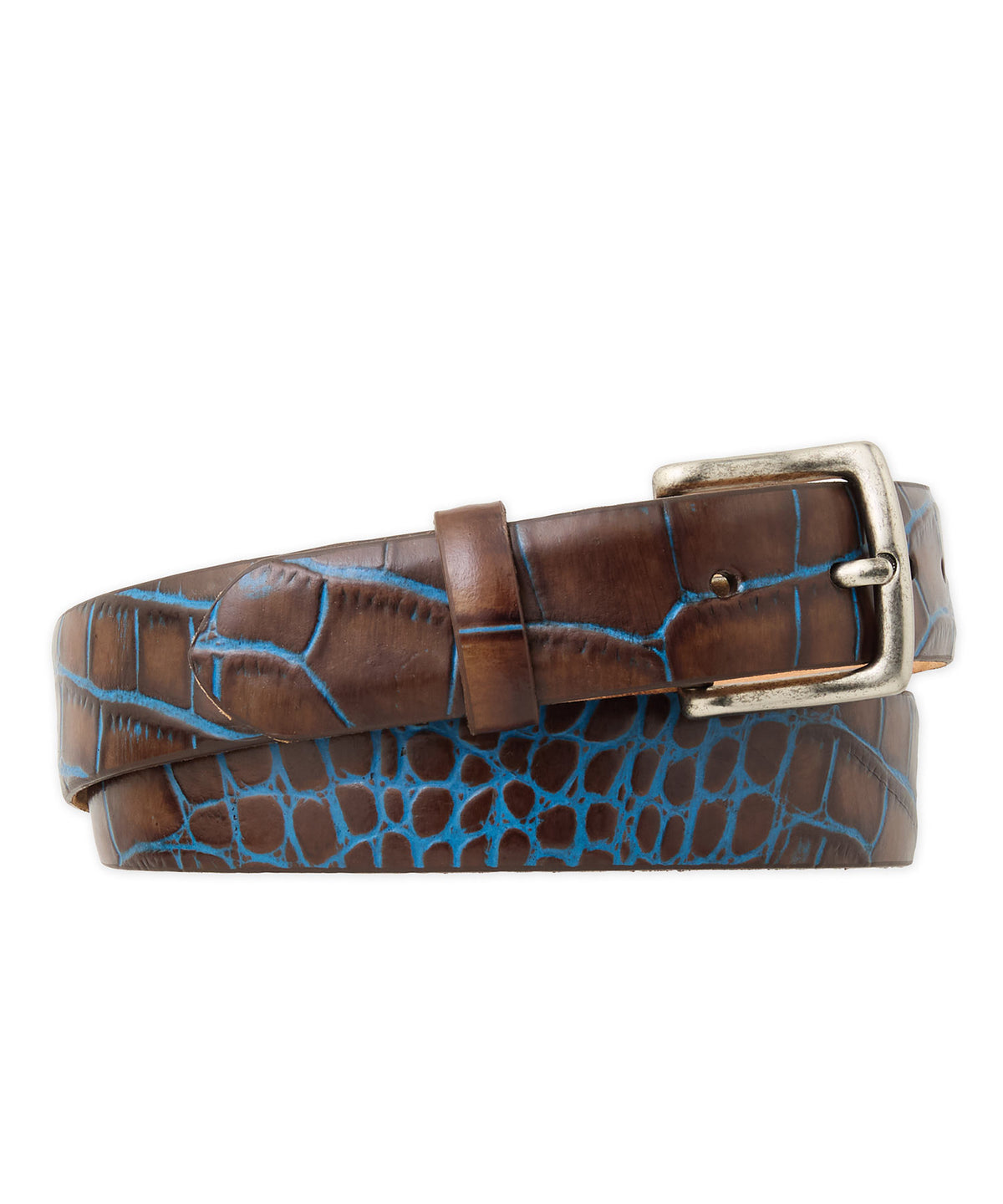 w.kleinberg Embossed Croc Calf Leather Belt – Williams & Kent display picture 3