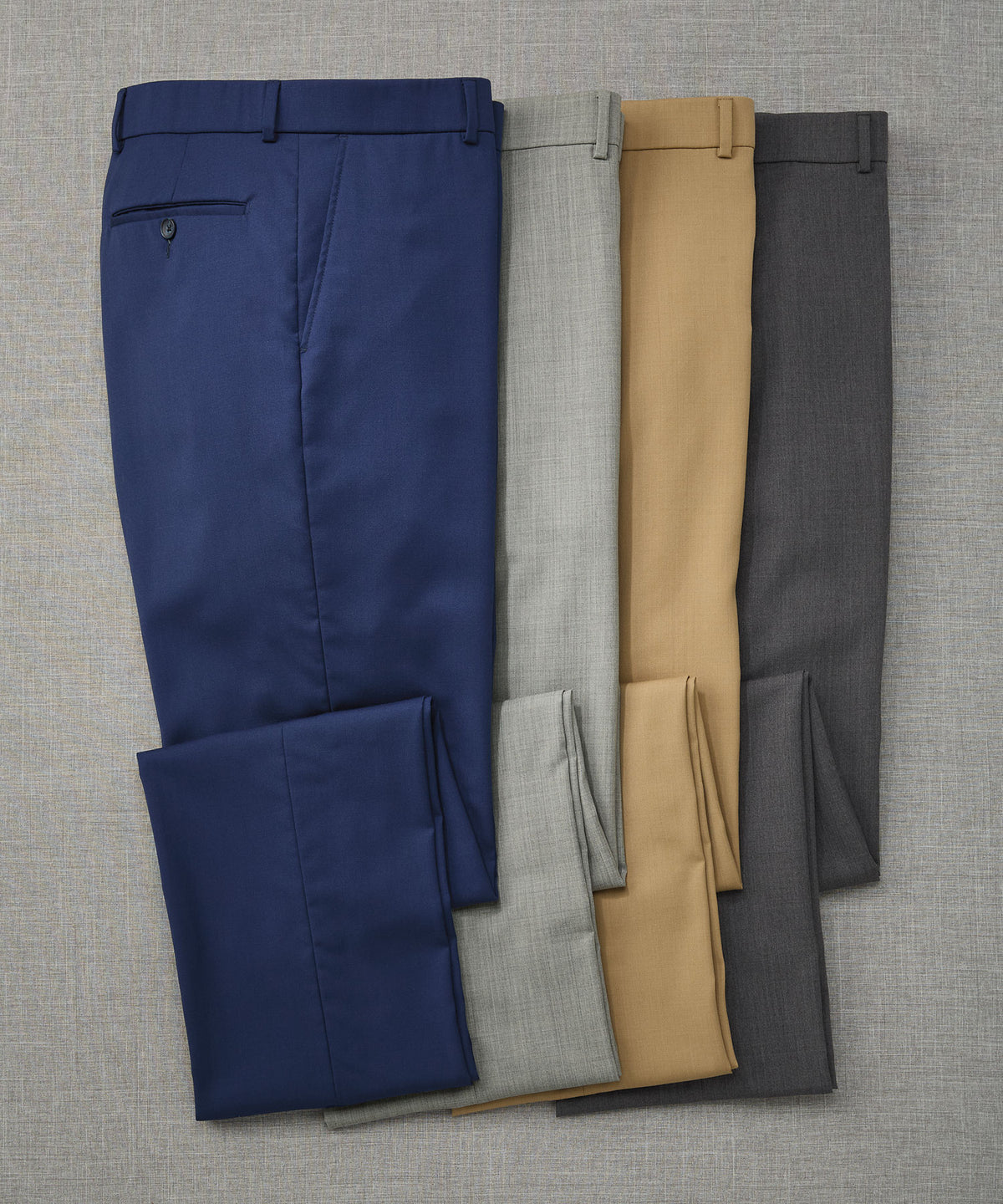 Wool Gab Flat-Front Trouser