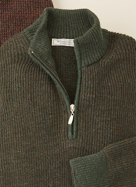 Royal Alpaca Houndstooth Half-Zip Sweater