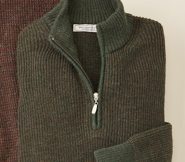 Royal Alpaca Houndstooth Half-Zip Sweater