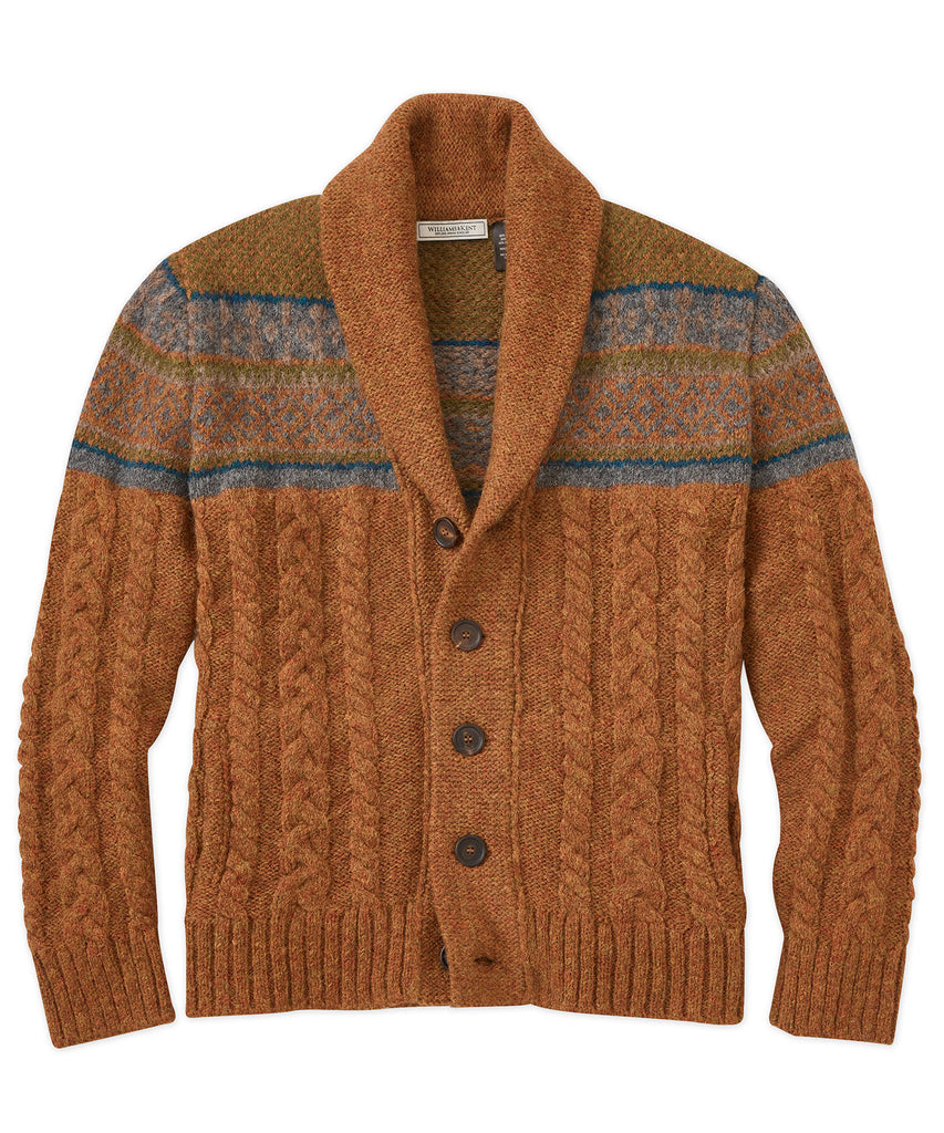 Baby Alpaca Fair Isle Cardigan Sweater - Williams & Kent