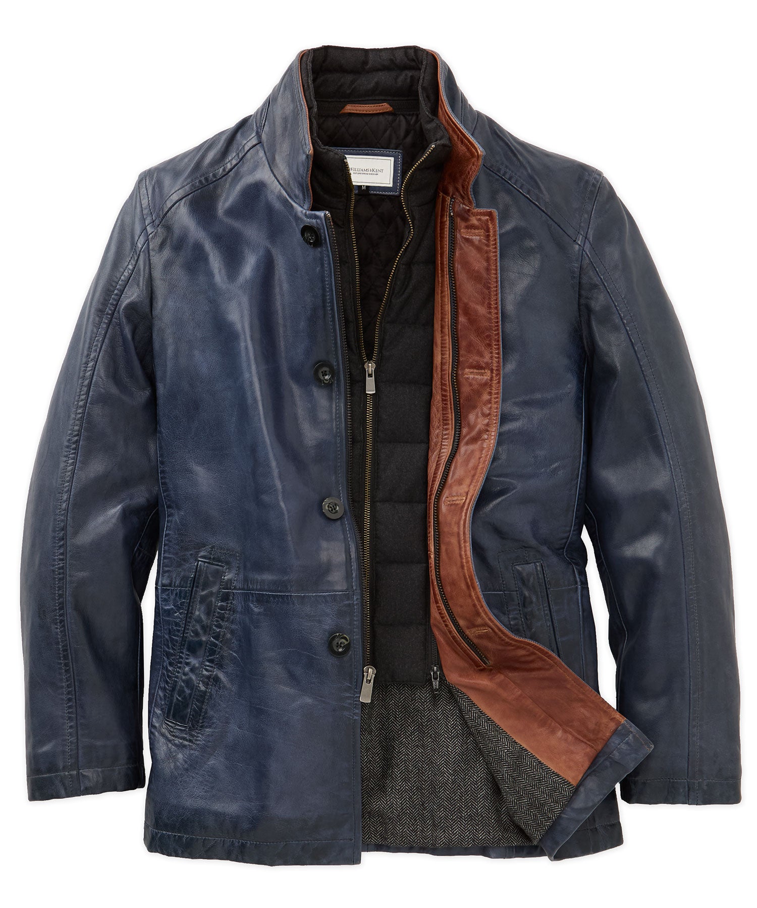 Washed Lambskin Car Coat with Contrast Placket – Williams & Kent