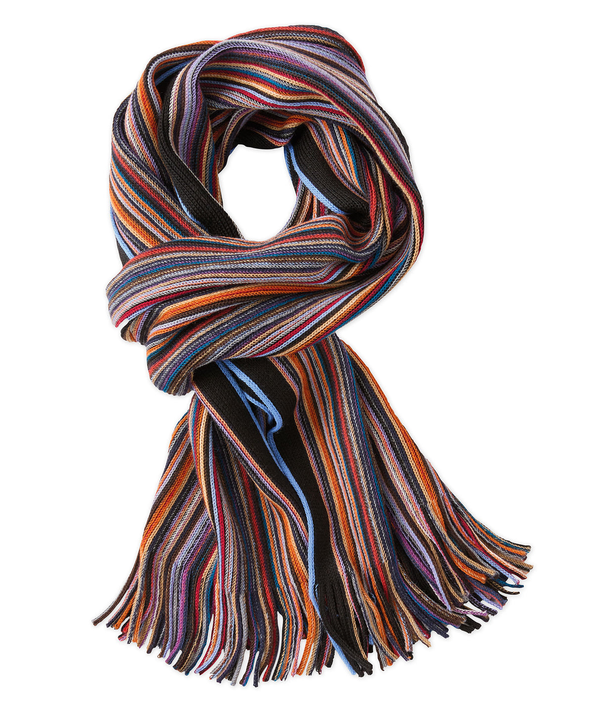 Multi-Colored Knit Vertical Stripe Scarf