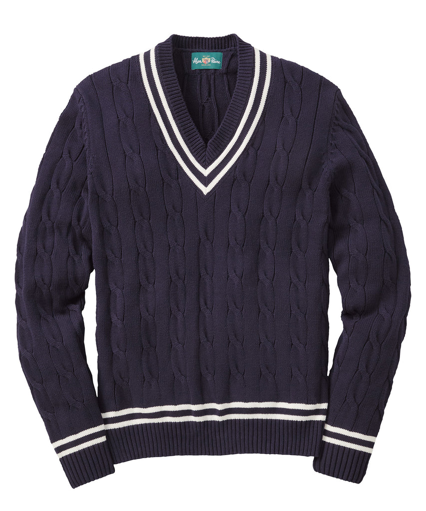 Alan Paine Sandridge Cotton Cable Tennis Sweater - Williams & Kent