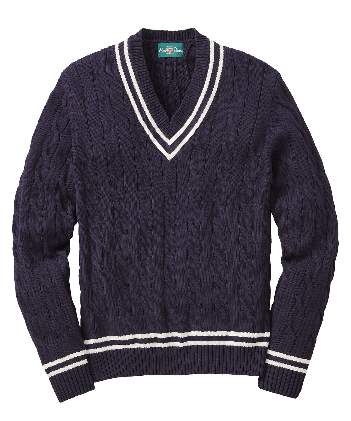 Alan Paine Sandridge Cotton Cable Tennis Sweater