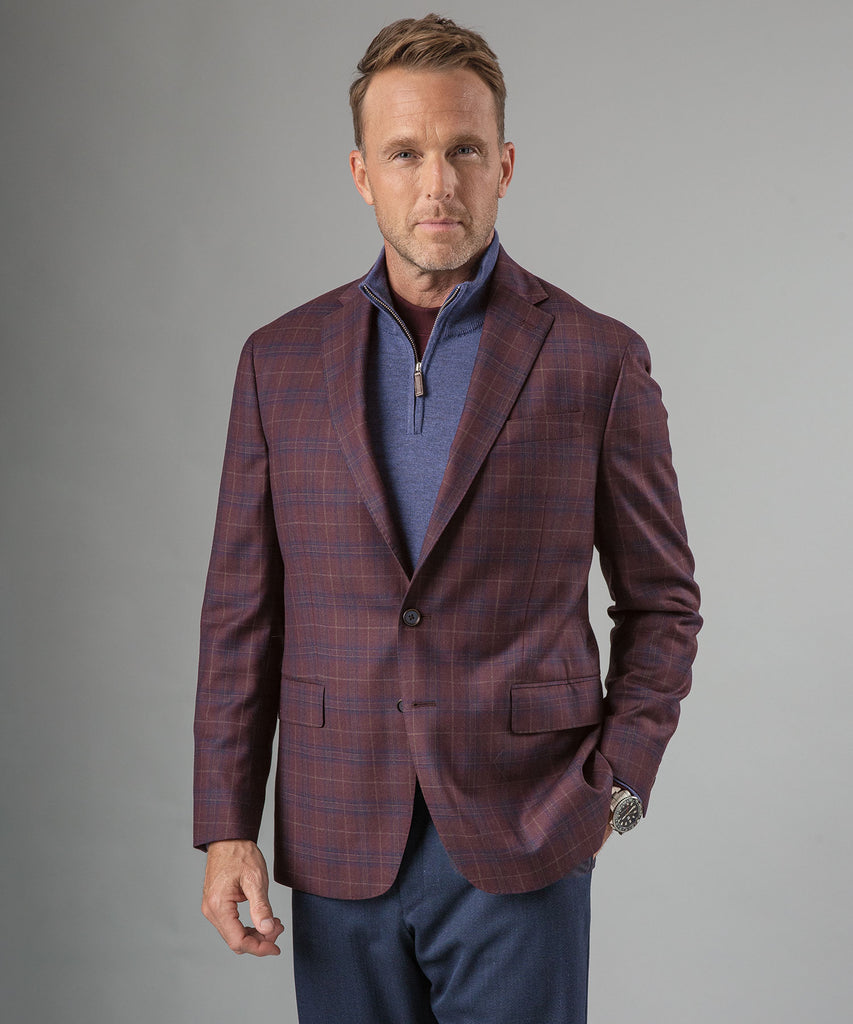 Windowpane check coat sale