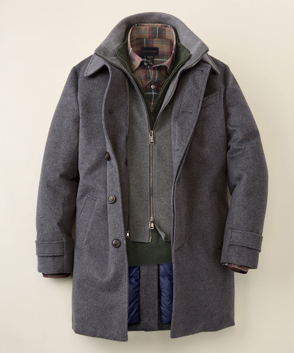 100% Cashmere Eurocoat with Removable Bib