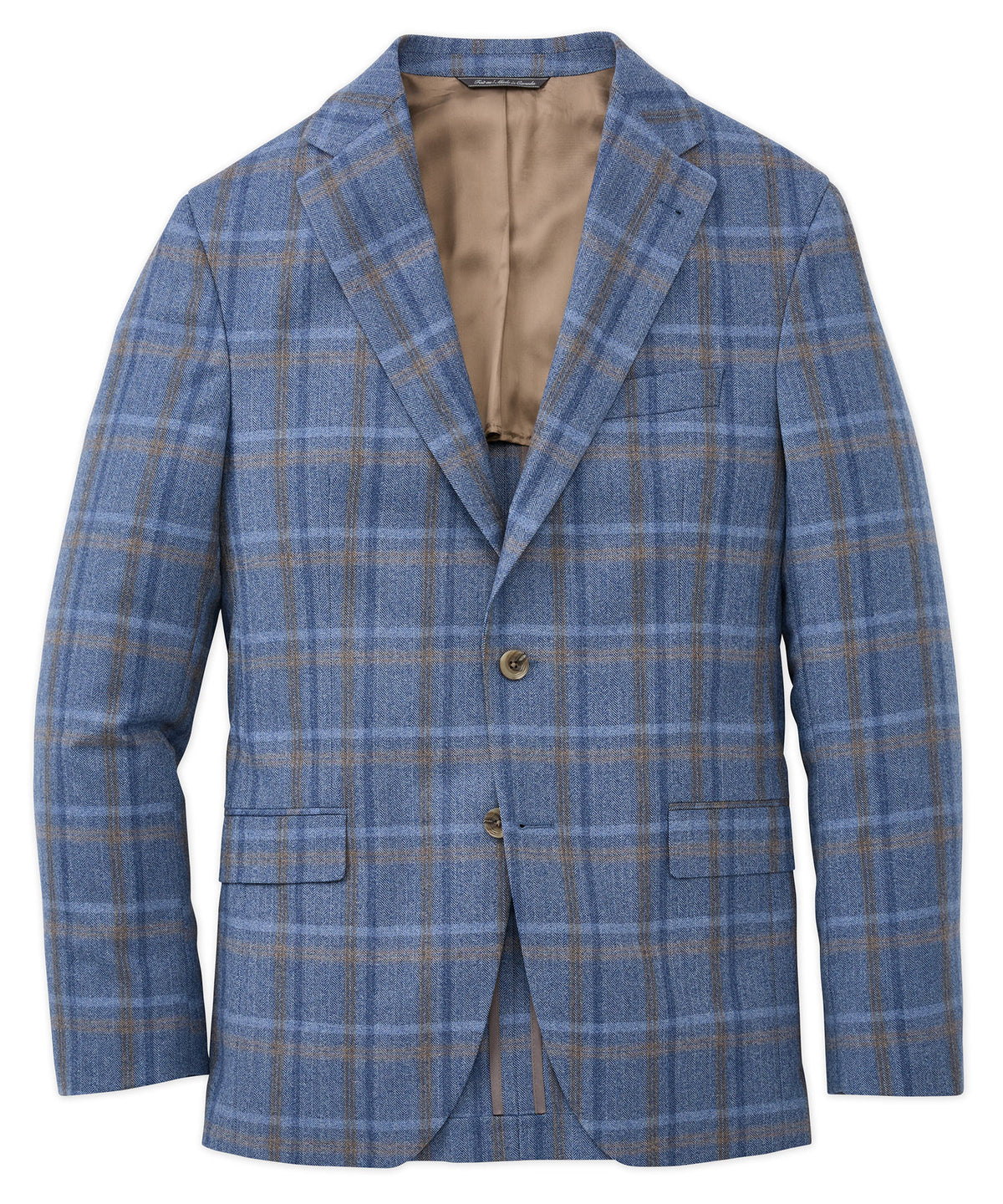 Herringbone Plaid Wool Sport Coat