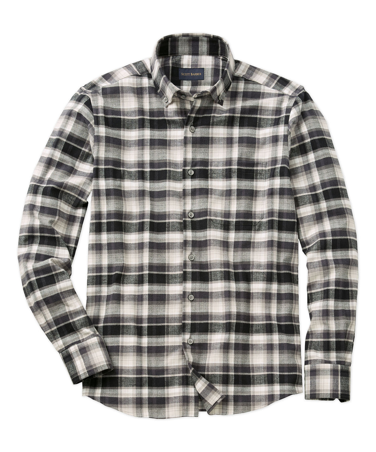Cotton Flannel Plaid Long Sleeve Sport Shirt