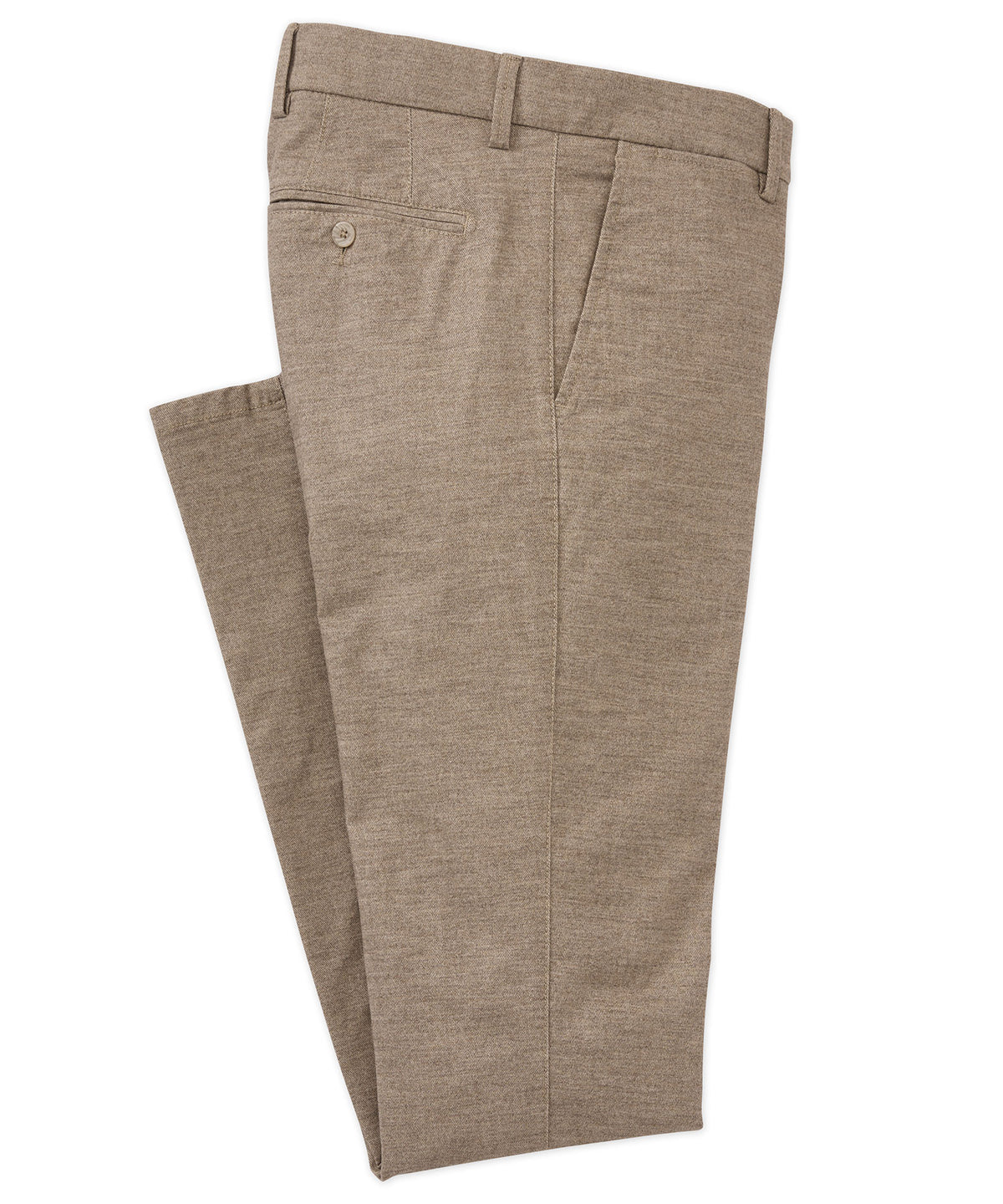 Wooly Melange Flannel Flat-Front Trouser