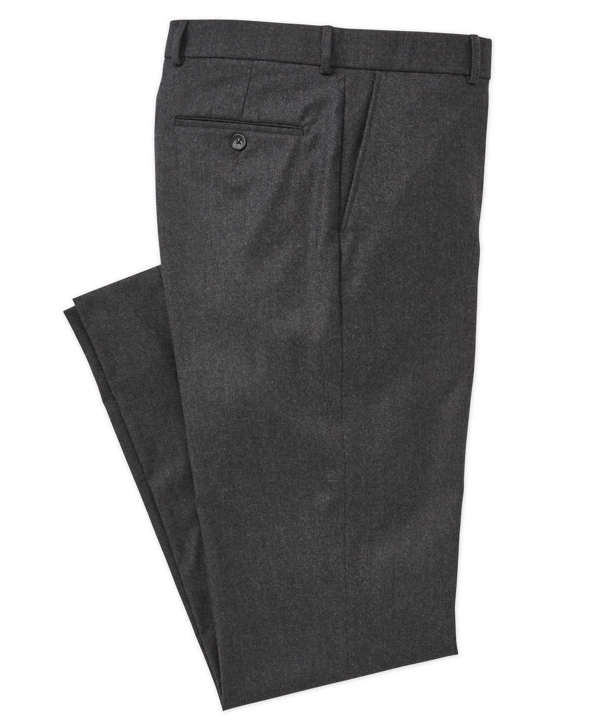 Wool-Cashmere Flannel Flat-Front Trouser