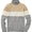 Chest Stripe Diamond Cable Mock New Sweater