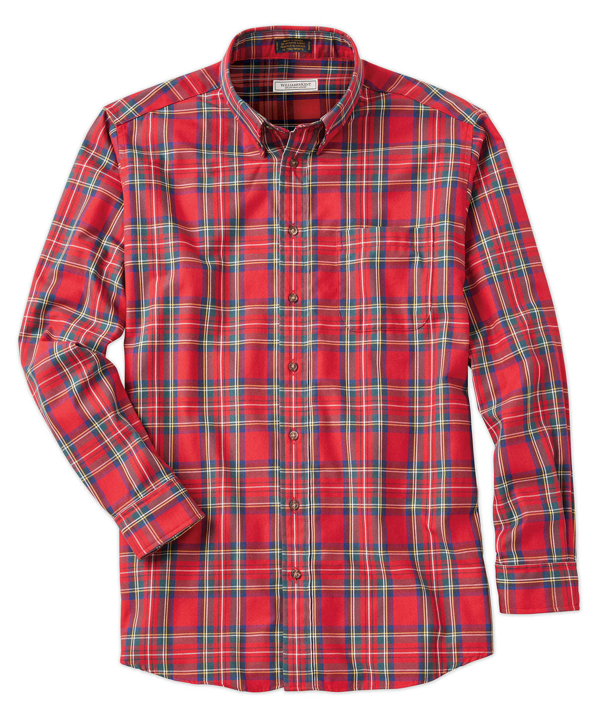 Cotton-Wool Tartan Plaid Long Sleeve Sport Shirt