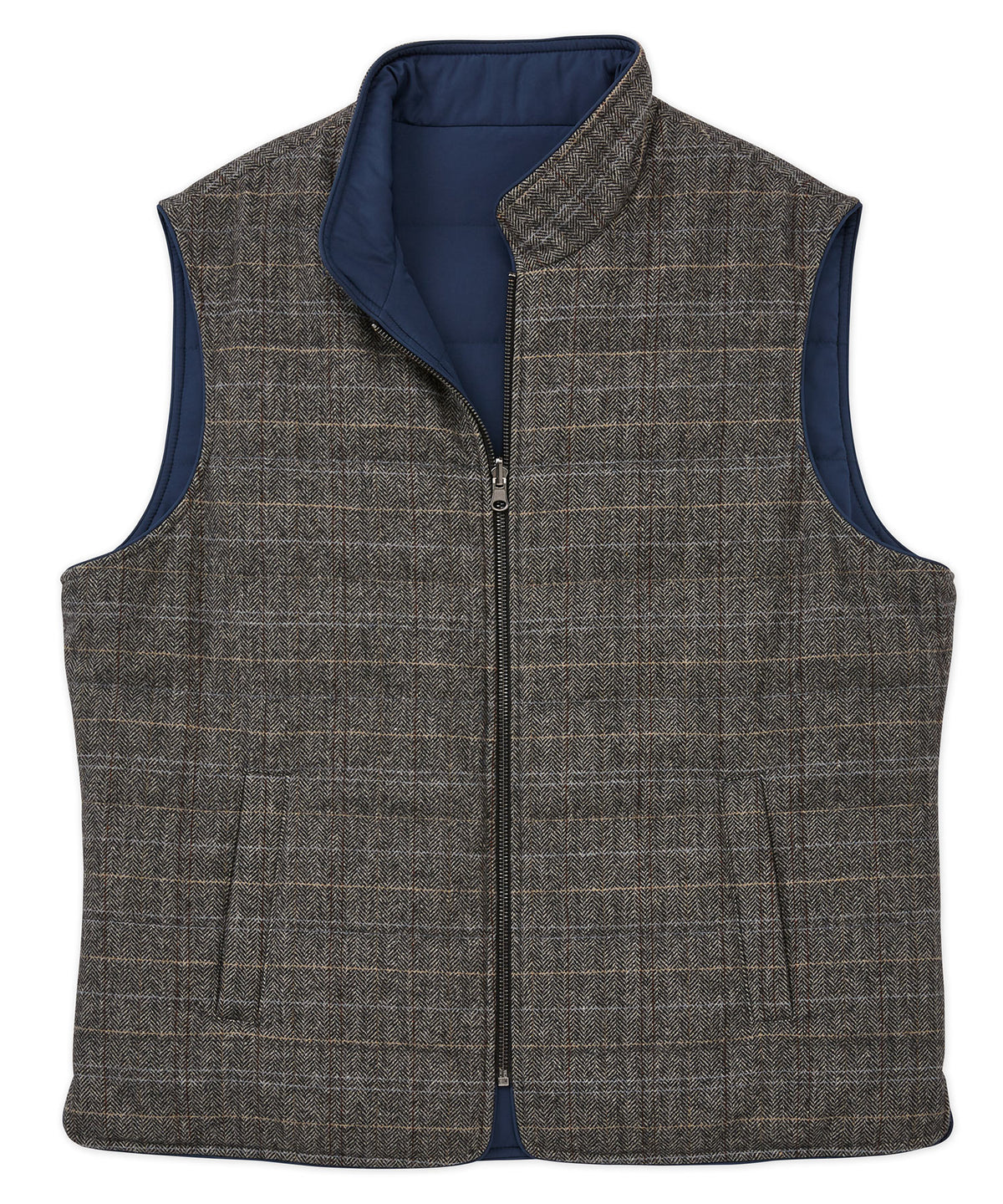 Quilted Wool-Blend Reversible Zip-Front Vest