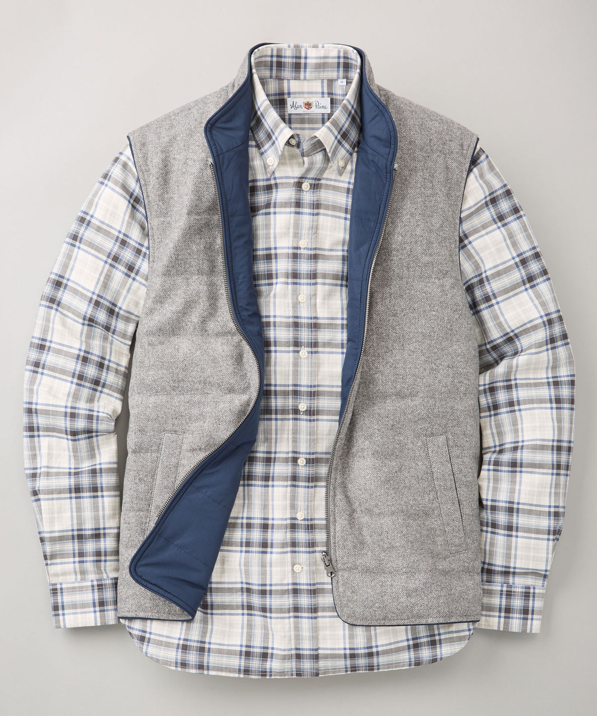 Reversible Quilted Wool Zip-Front Vest