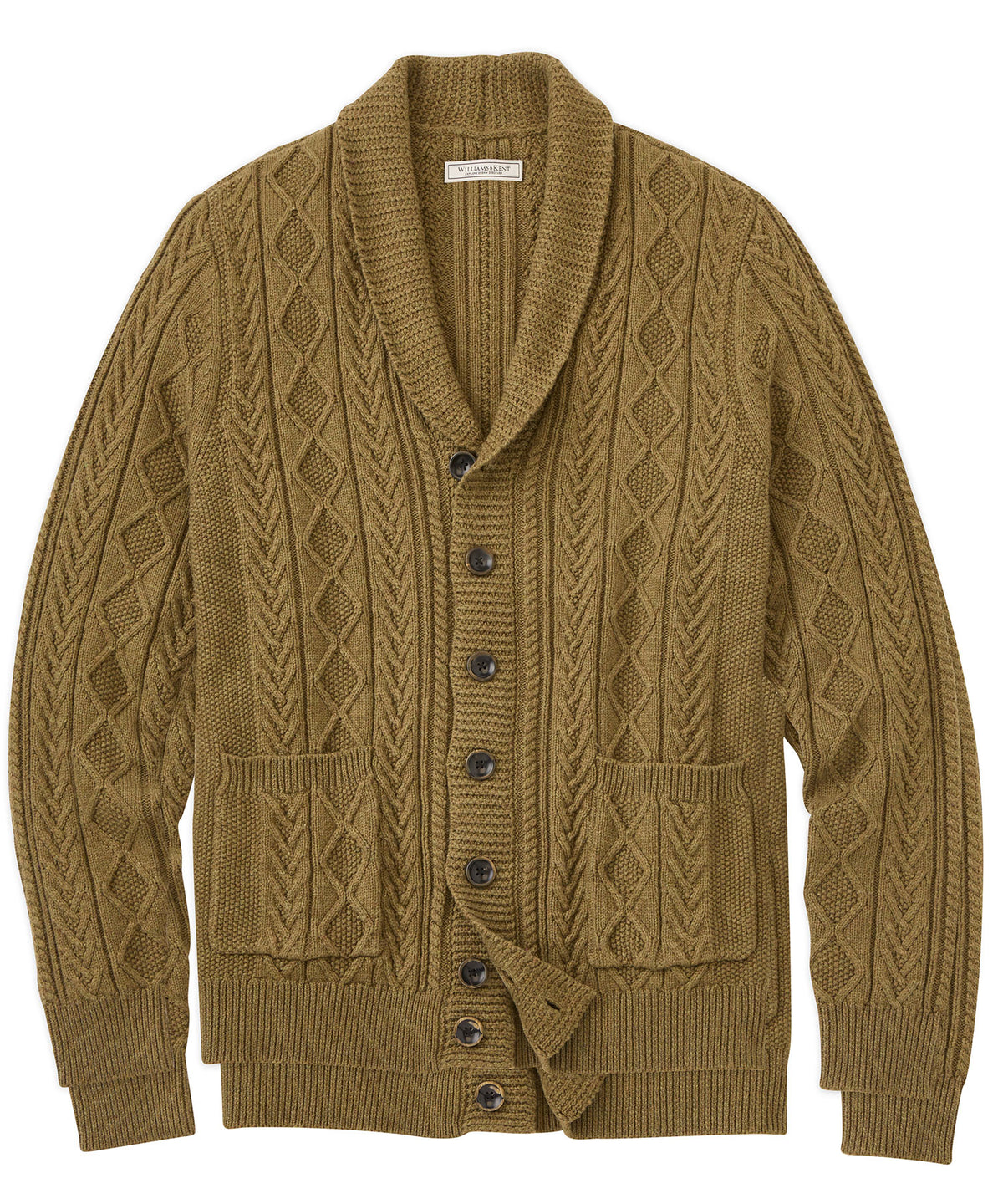 Shawl Collar Cable Cardigan Sweater
