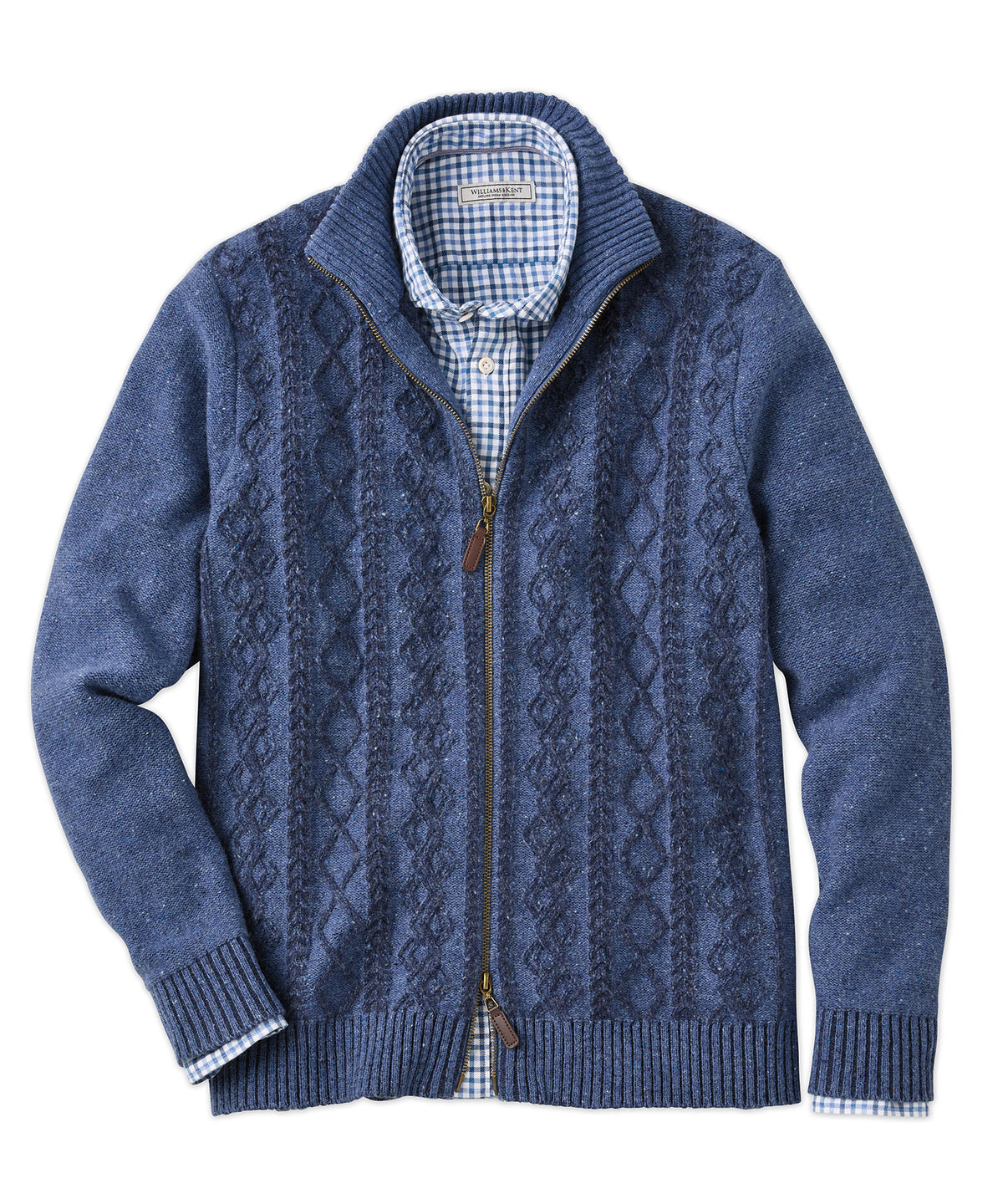 Plaited Merino Wool Full-Zip Cable Cardigan