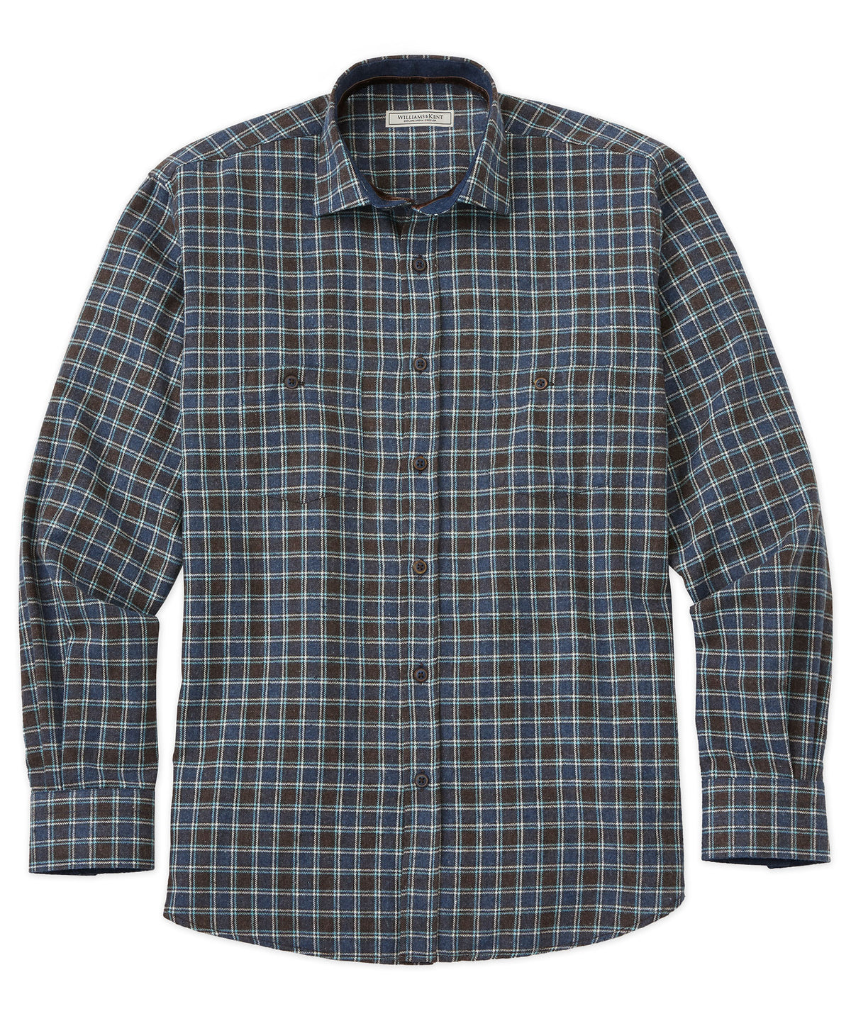 Cotton-Nylon Check Long Sleeve Sport Shirt