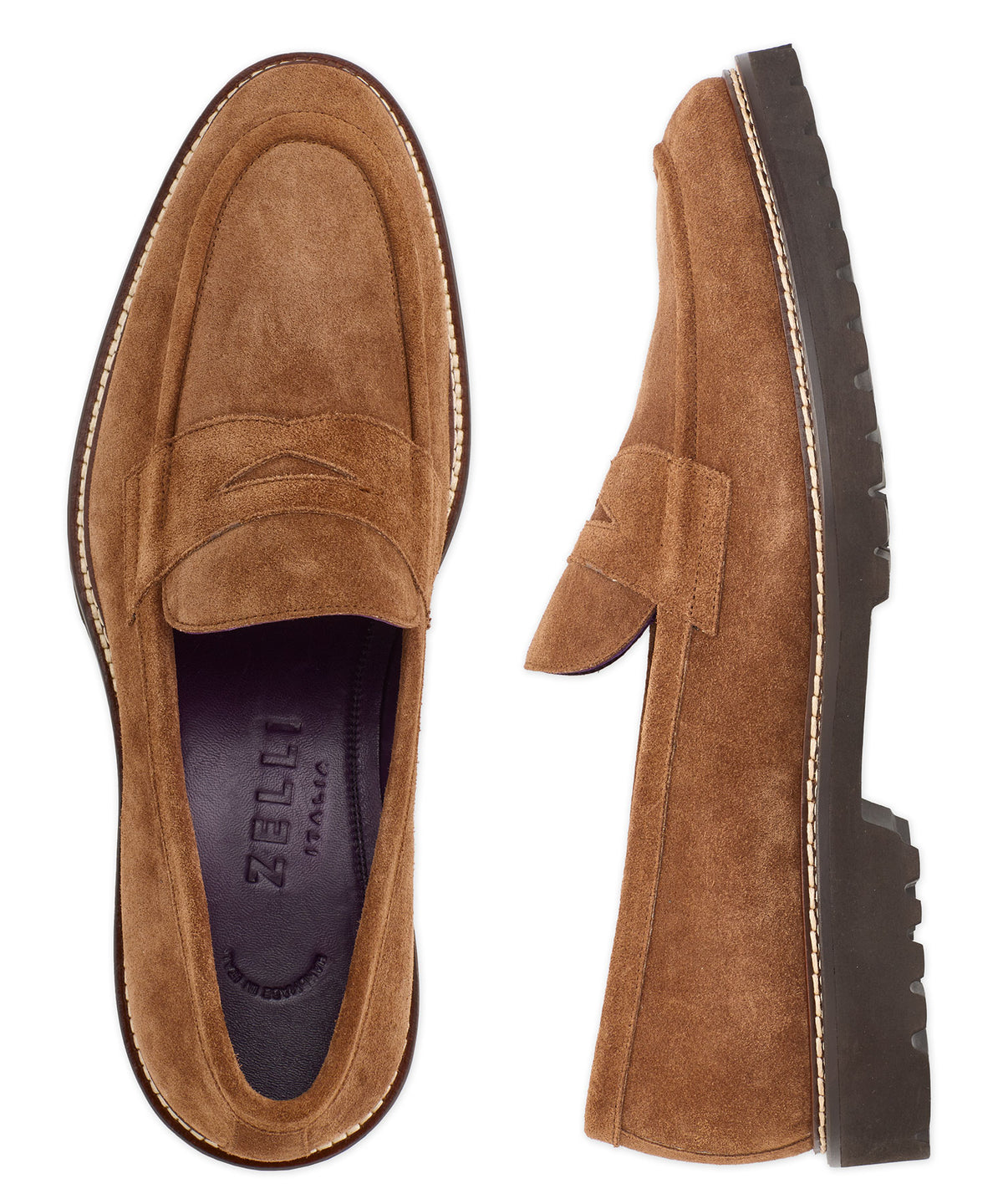 Zelli Roma Countryside Suede Lug Sole Loafer