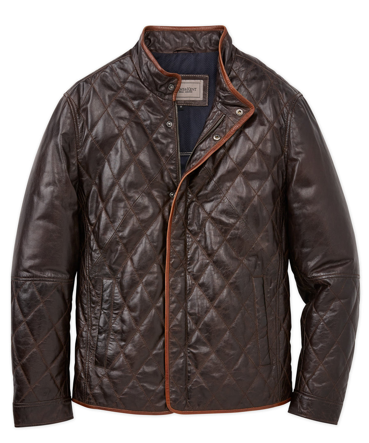 26&quot; Diamond-Quilted Leather Jacket