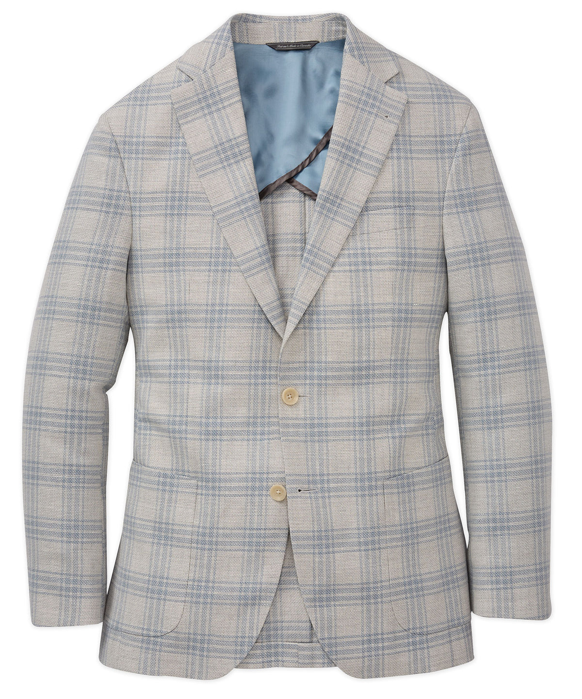 Wool-Linen-Cotton Windowpane Sport Coat