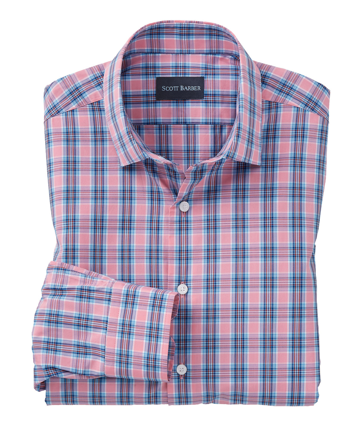 Bold Plaid Cotton Long-Sleeve Sport Shirt