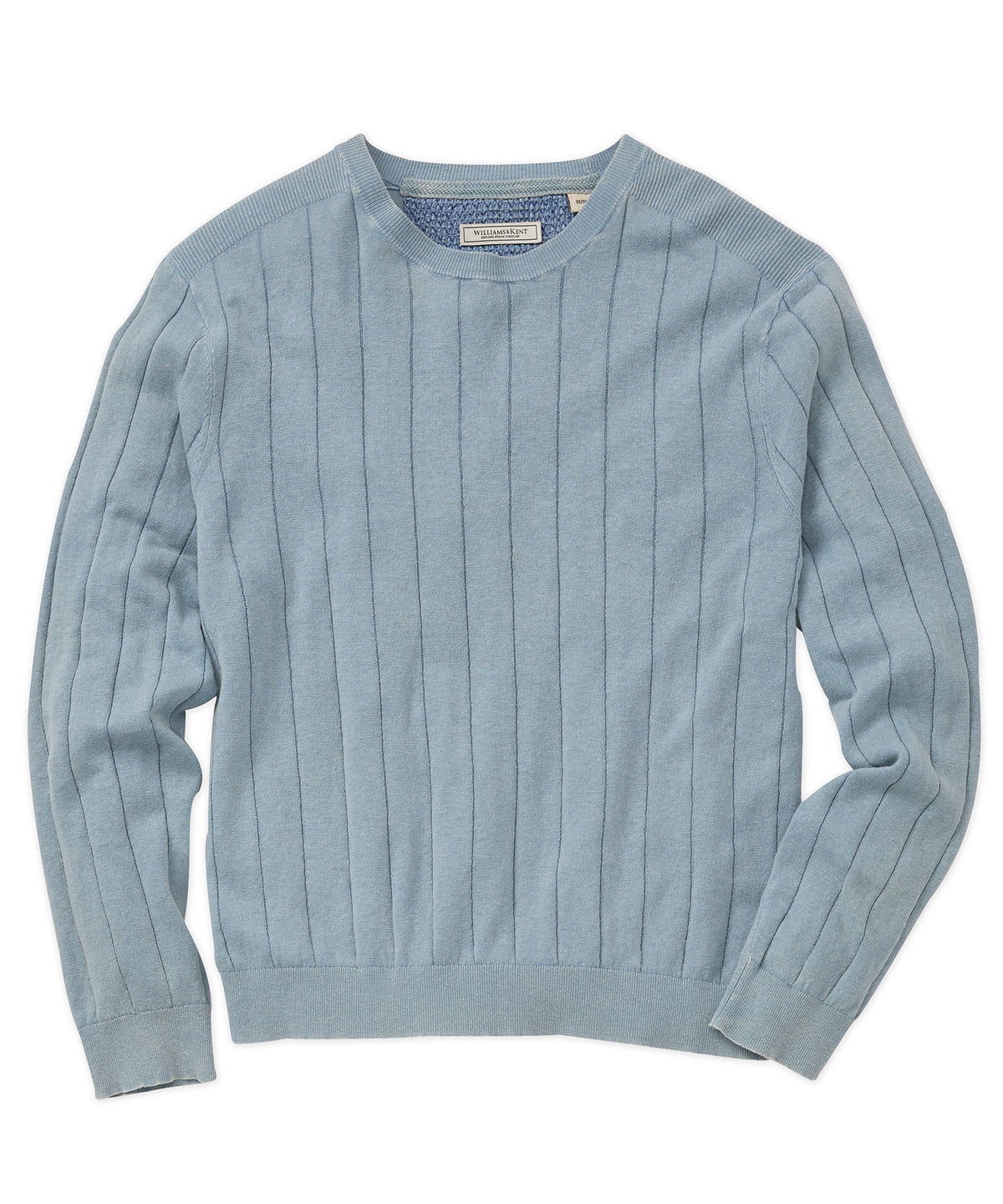 Garment Dyed Vertical Rib Crewneck Sweater
