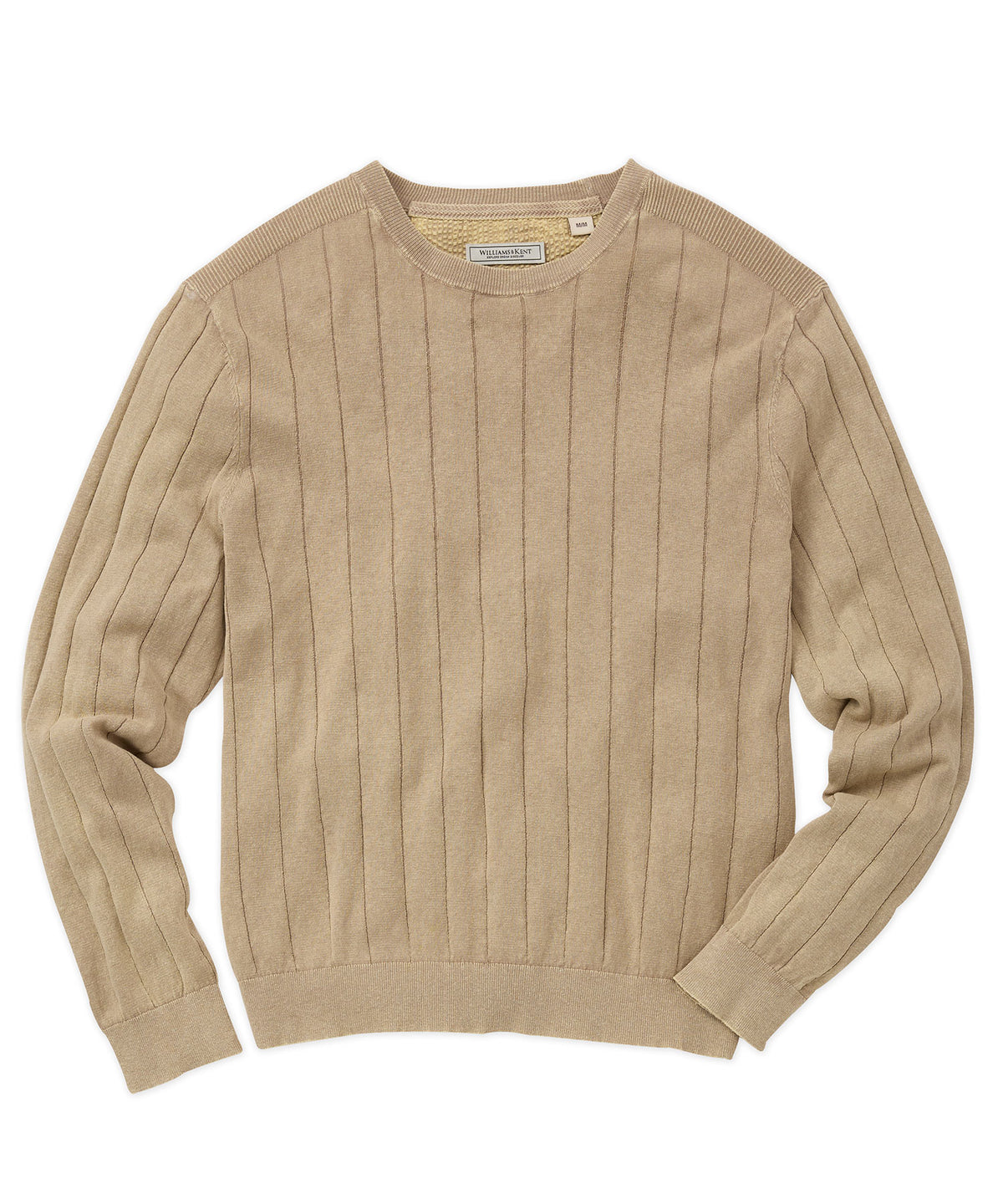Garment Dyed Vertical Rib Crewneck Sweater