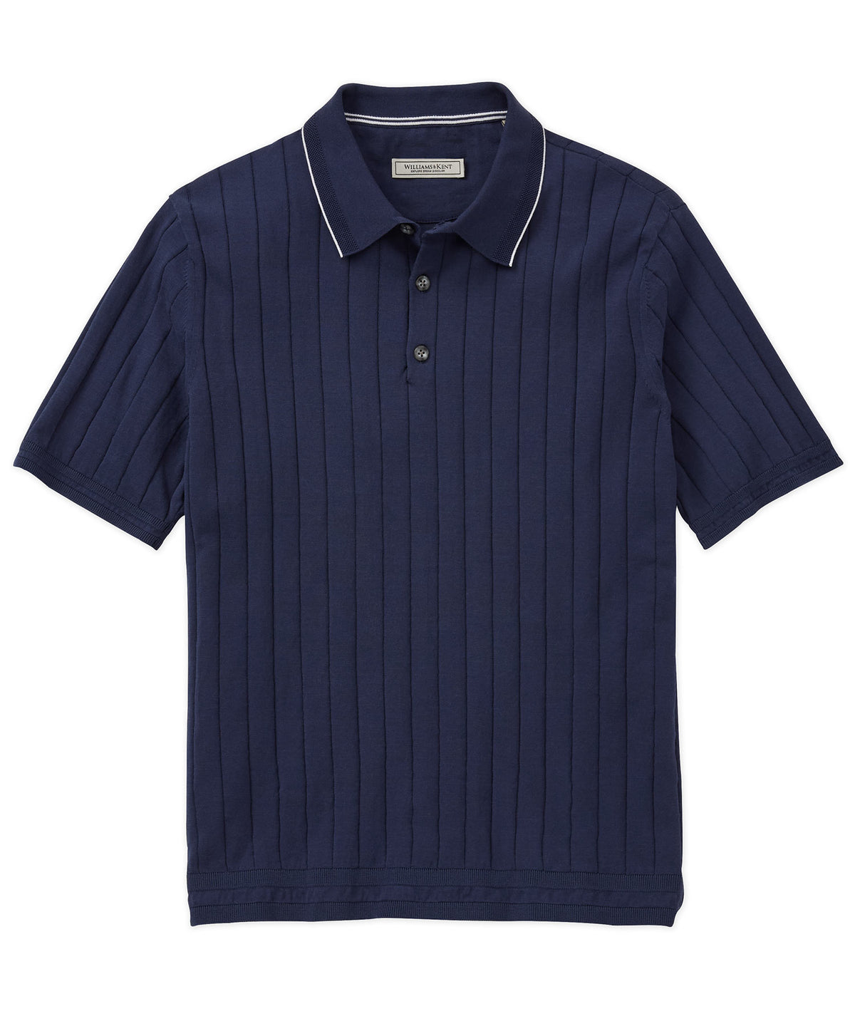 Vertical Ribbed Tipped Polo Shirt
