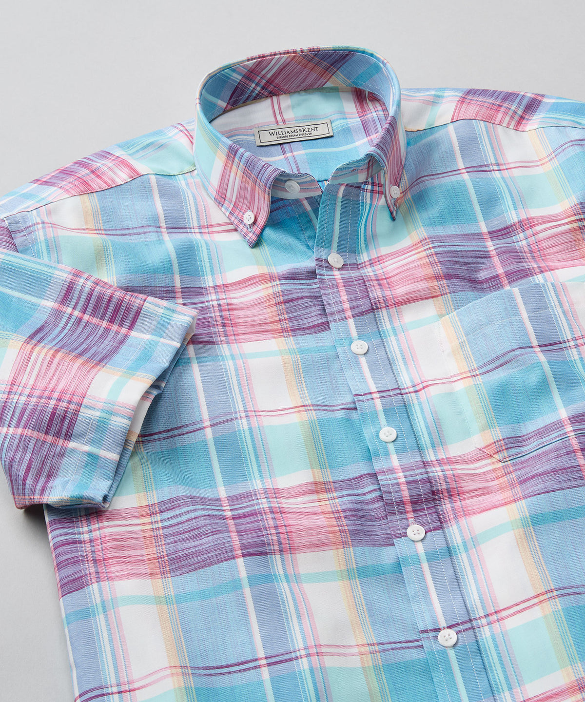 Space-Dyed Plaid Sport Shirt