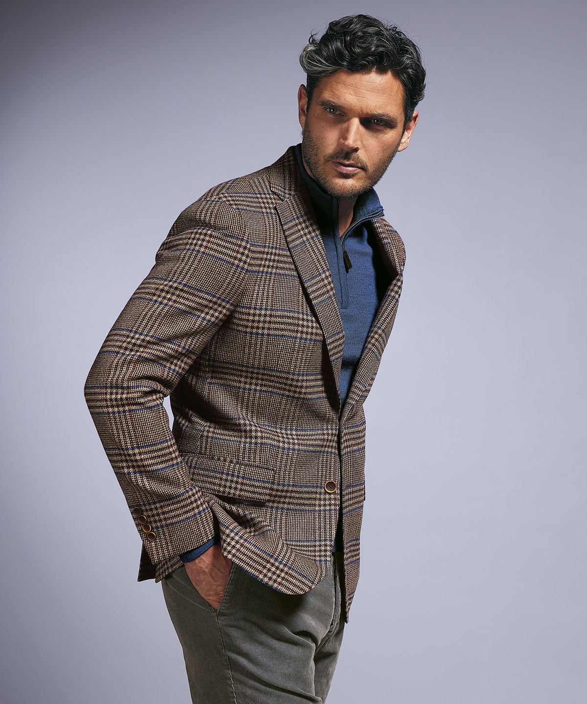 Wool-Cashmere Glen Plaid Sport Coat