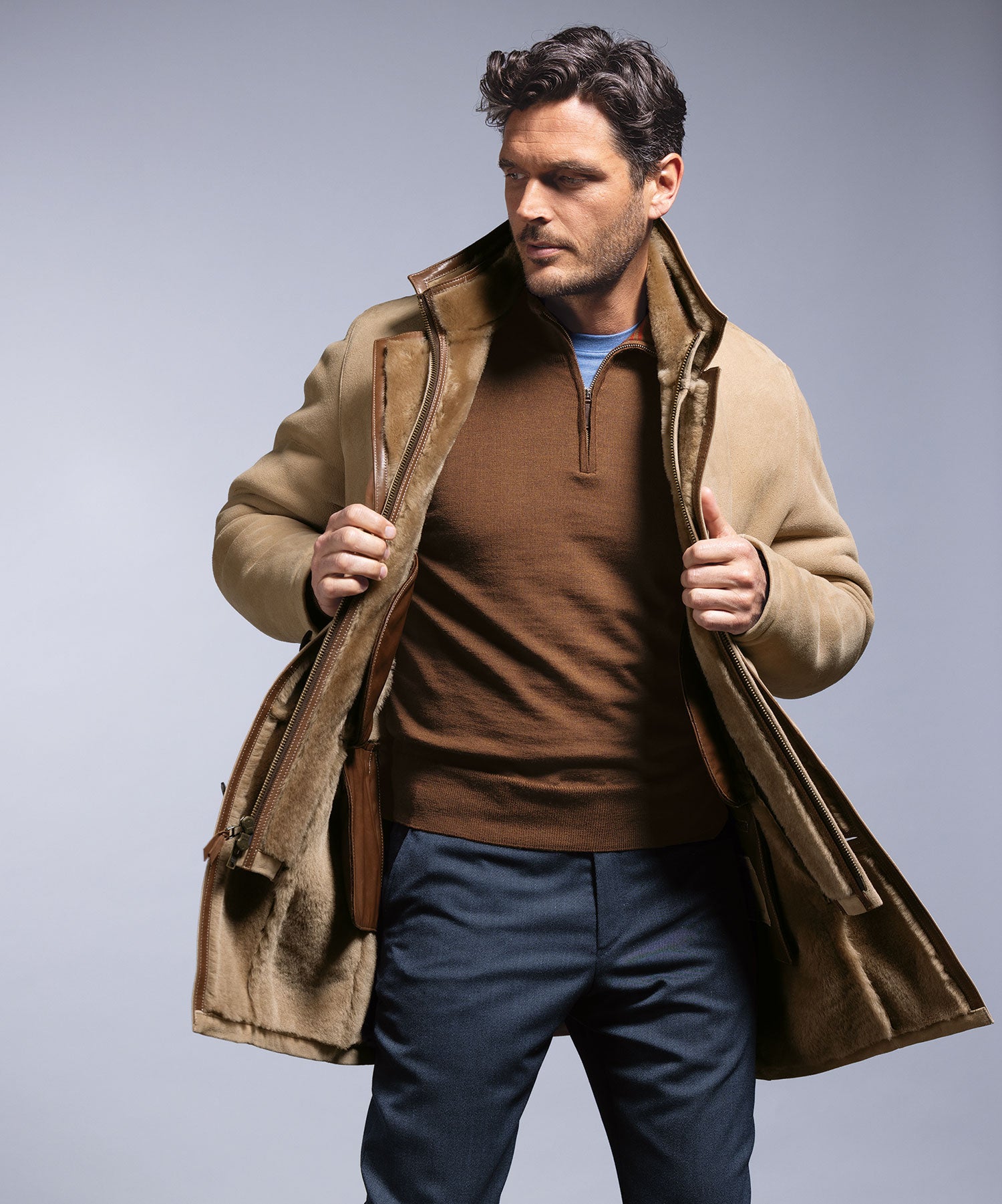 Shearling Jacket With Removable Bib – Williams & Kent