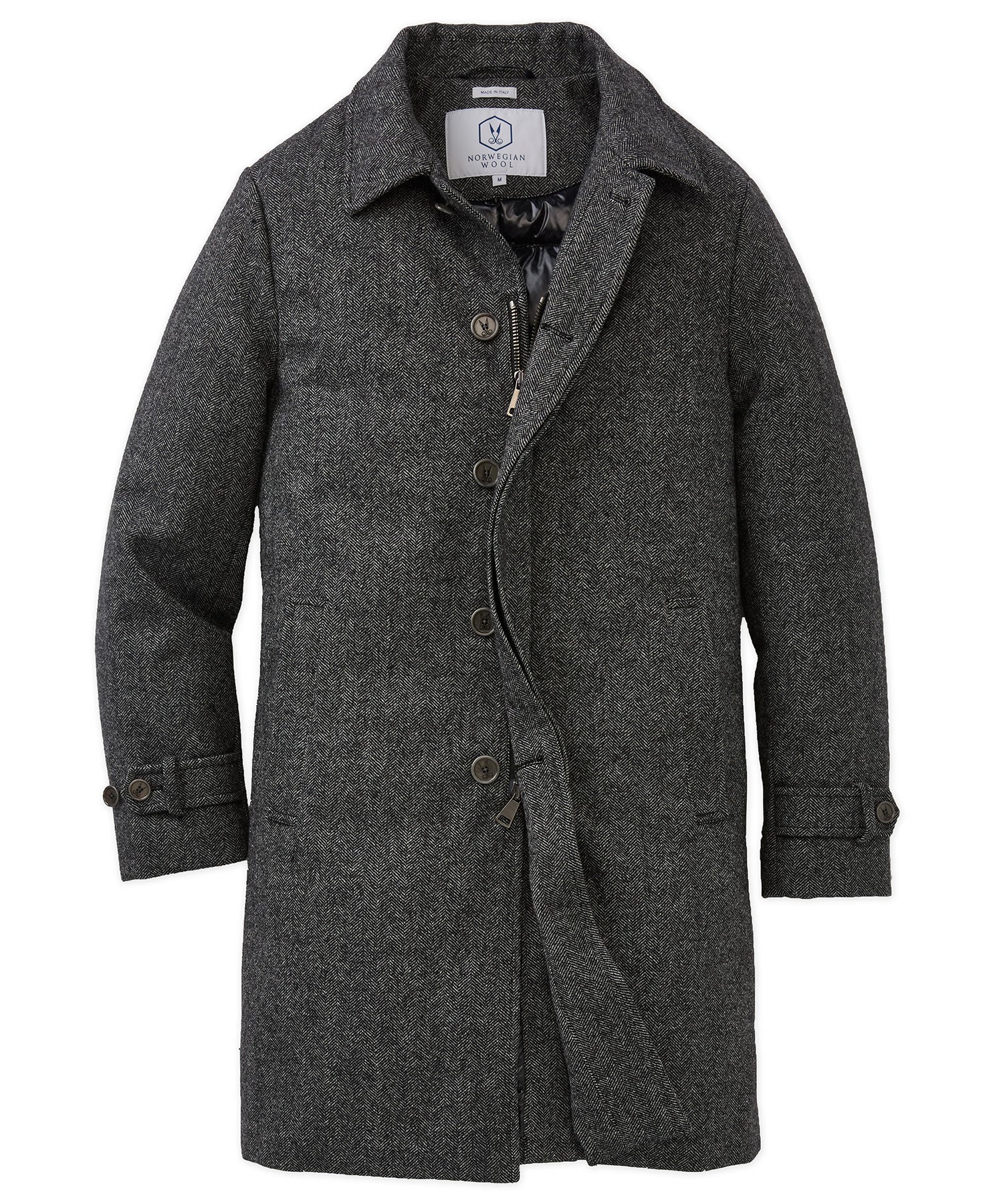 Wool popular for coat , made in Italy