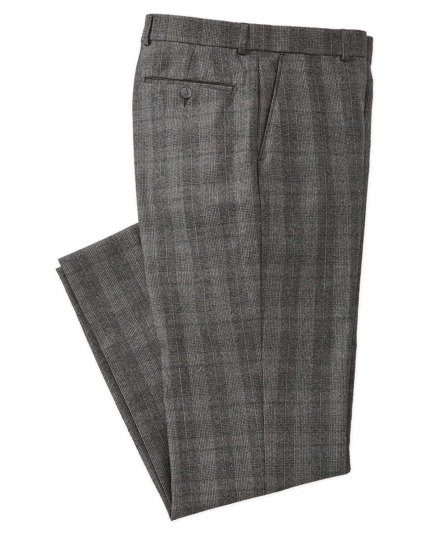 Wool Saxony Check Flat-Front Pant – Williams & Kent display picture 1