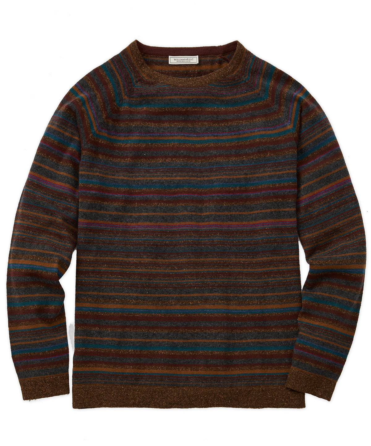 Cashmere Blend Multi-Stripe Crew Sweater