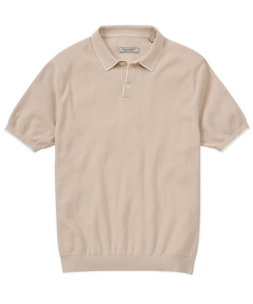 ★ ★ South Beige Logo Open Collar Polo Short Sle Polo Ralph Lauren Short Sleeve Classic Fit Soft Touch Pima