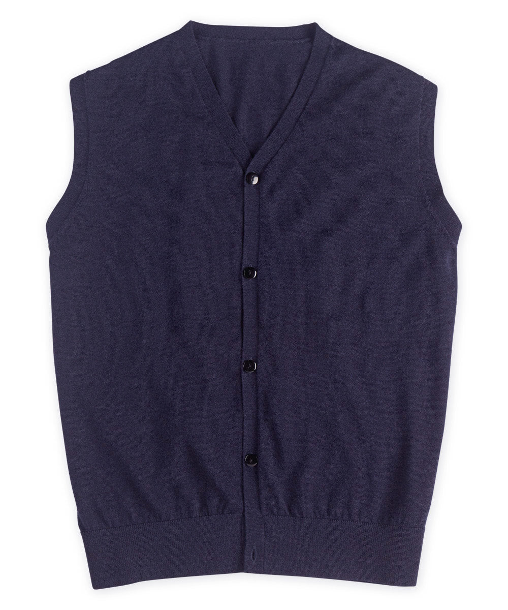 WK Fine Gauge Wool Cardigan Vest
