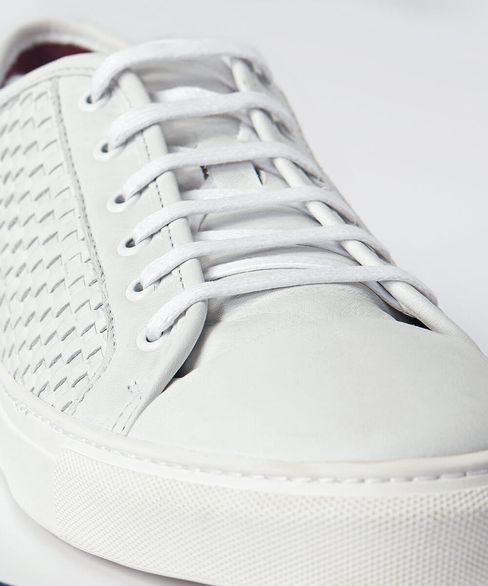 Noah Waxman Hand Woven White Sneakers
