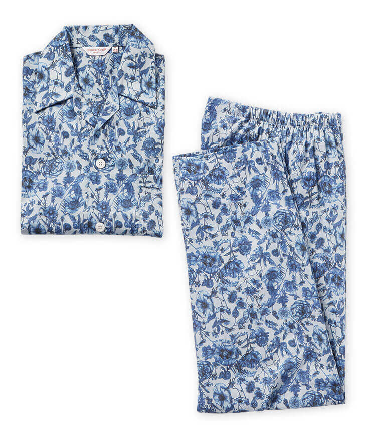 Derek Rose Toile Floral Print Pajama
