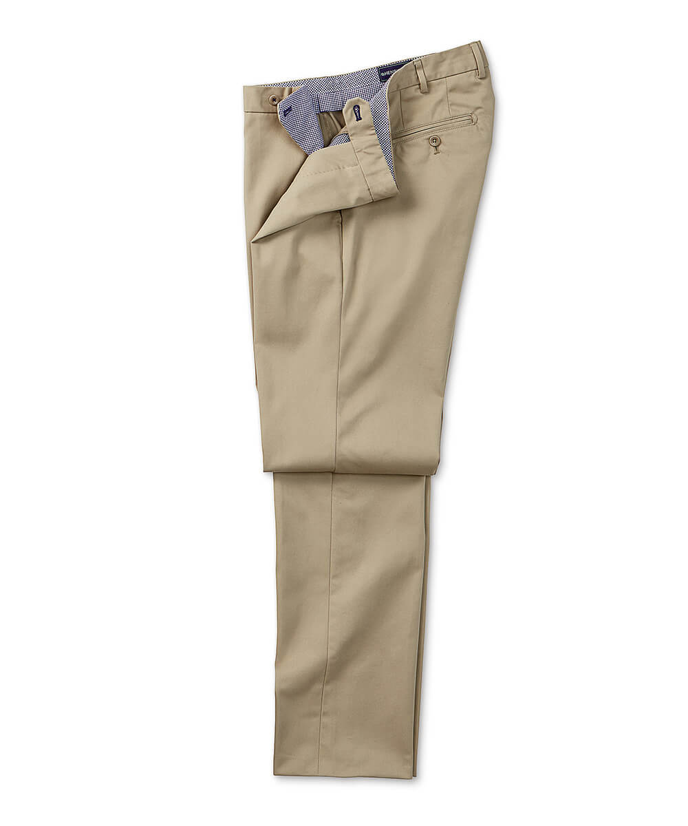 Henry Sage Flat-Front Pima Cotton Pant