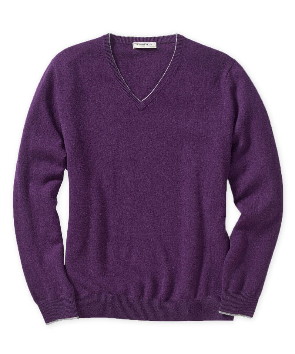 Cashmere Tipped V-Neck Sweater