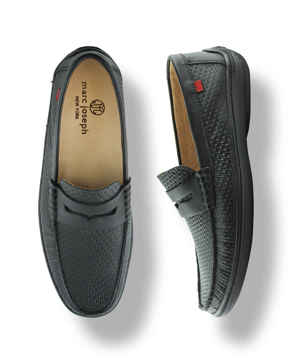 Marc Joseph Atlantic Basket Weave Black Loafer